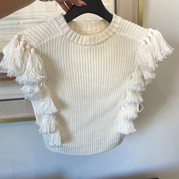 PHILOSOPHY DI LORENZO SERAFINI Cropped Tassel Sweater - Picture 2 of 4